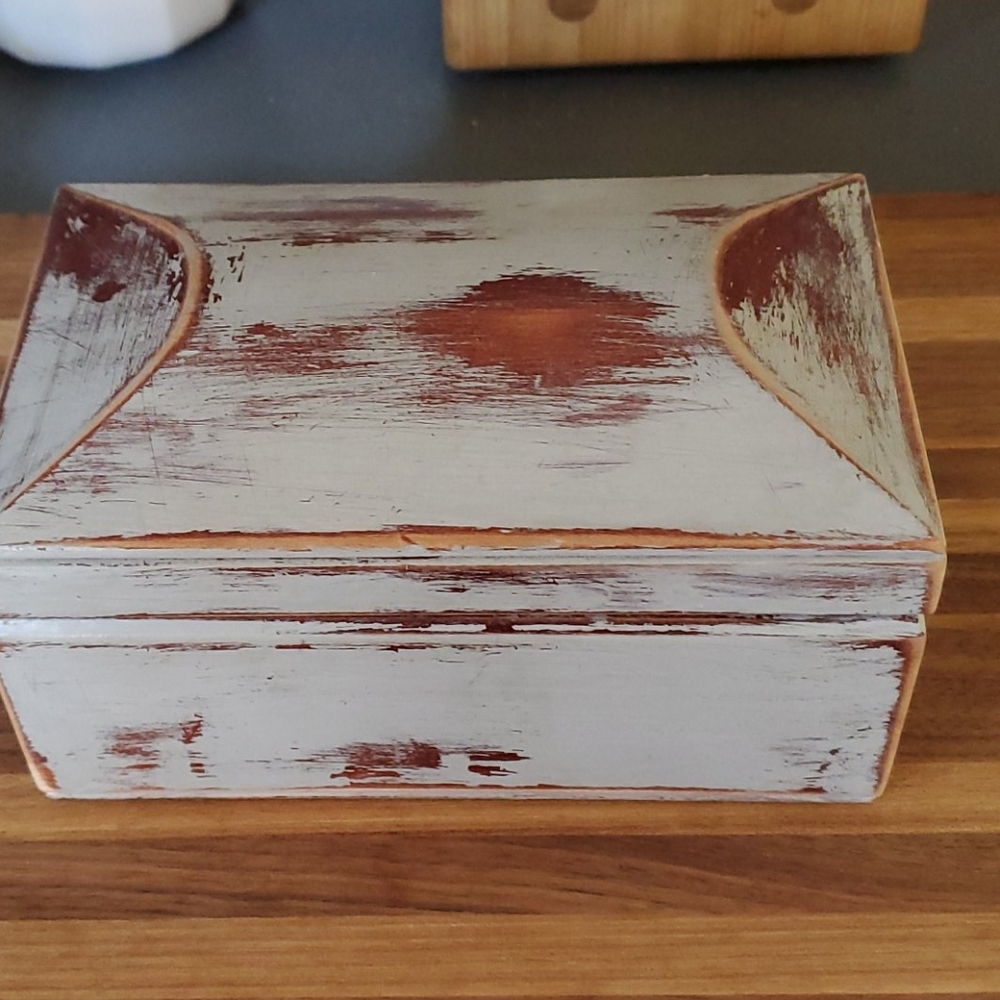 Distressed gray recipes box